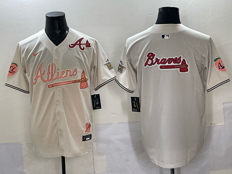 Men Atlanta Braves blank cream Nike 2025 MLB Jersey style 007